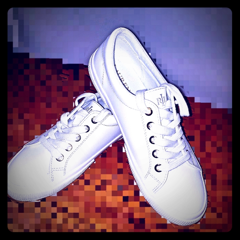 Lauren Ralph Lauren Jolie Leather Lace Up Sneakers